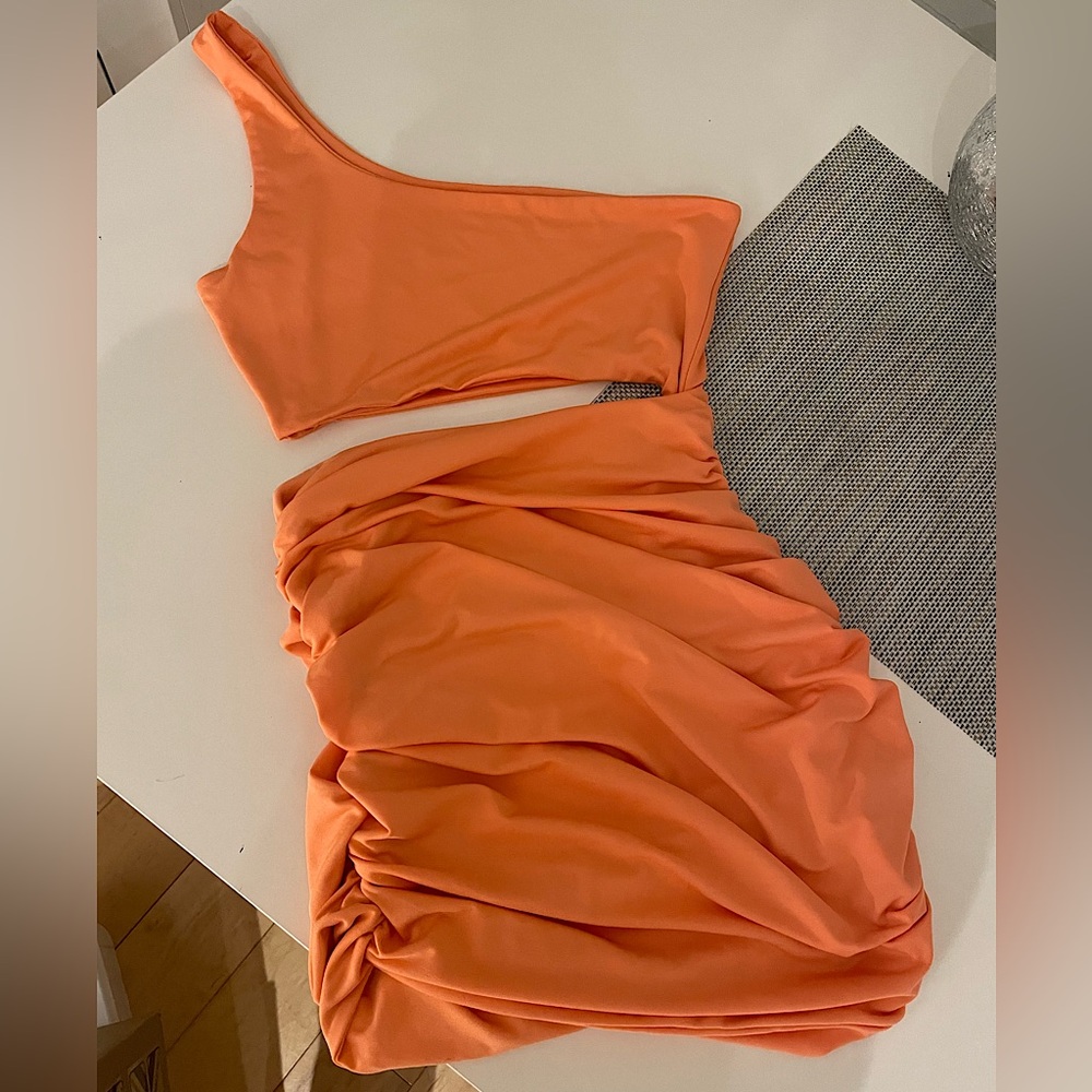 Orange mini dress